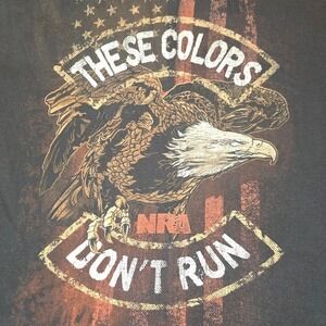 NRA Size‎ Large Black t-shirt These Colors Don't Run Eagle USA